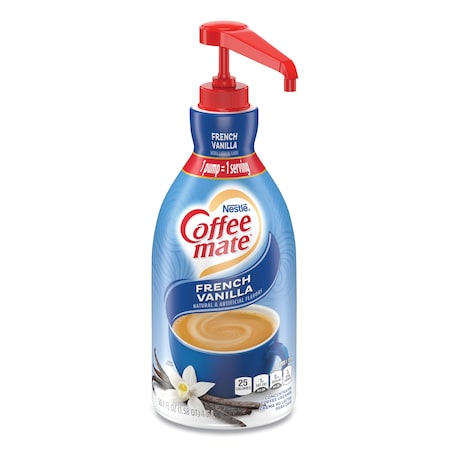 Coffee Mate Liquid Coffee Creamer, French Vanilla, 1.5 L Pump Bottle 00050000318032
